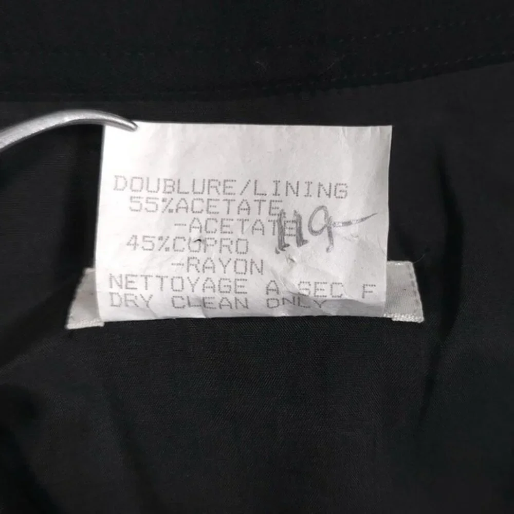 YVES SAINT LAURENT 100% WOOL Skirt Black Size 38 FRANCE MADE Vintage Rive Gauche - Picture 13 of 13